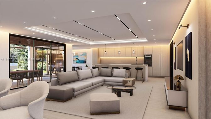 Interior, Kitchen, Living room, Recessed Lighting