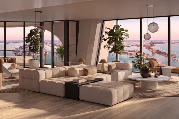Interior, Living room, Pendant Lights, Water, Wood Texture Flooring