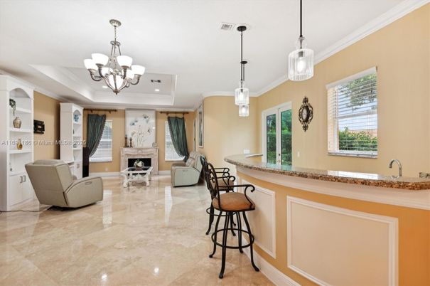Chandelier, Fireplace, Interior, Living room, Pendant Lights, Recessed Lighting