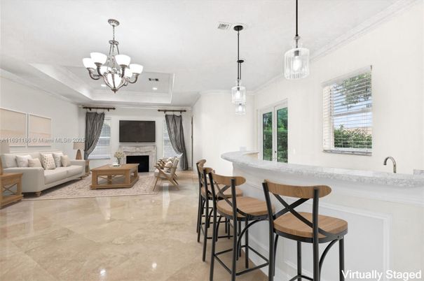 Chandelier, Fireplace, Interior, Living room, Pendant Lights, Recessed Lighting