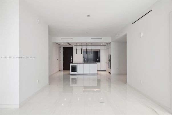 Interior, Kitchen, Marble, Pendant Lights, Recessed Lighting, Stainless Steel Appliances