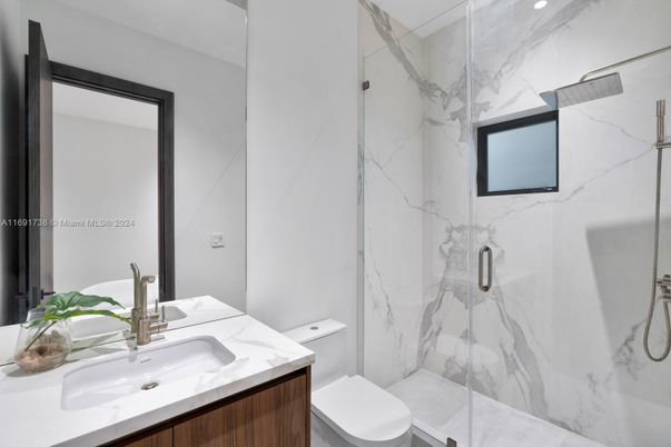 Bathroom, Glass Shower, Interior, Marble Walls