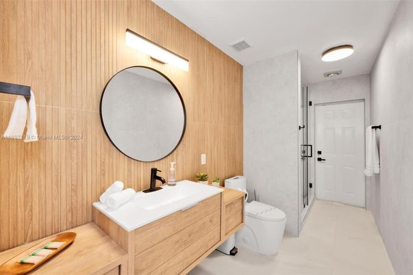 Bathroom, Interior, Wooden Walls