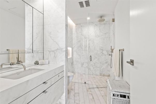 Bathroom, Glass Shower, Interior, Marble, Marble Walls