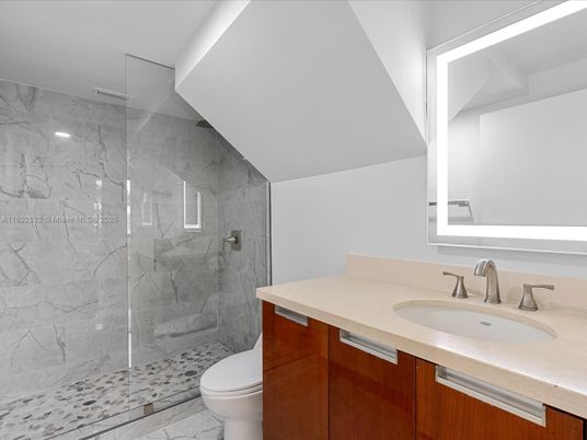 Bathroom, Glass Shower, Interior, Marble Walls