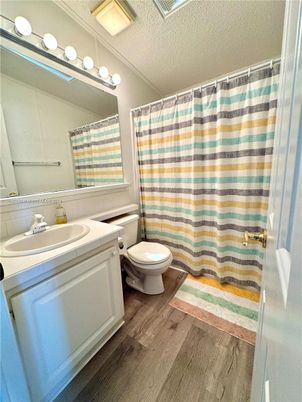 Bathroom, Interior, Tile Countertops, Wood Texture Flooring