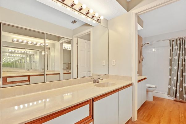 Bathroom, Dual Sink Vanities, Interior, Wood Texture Flooring