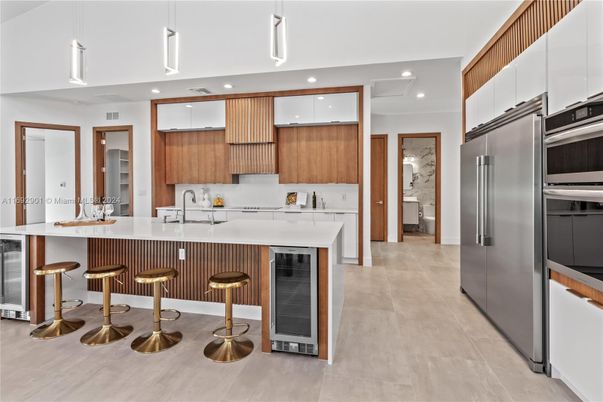 Interior, Kitchen, Pendant Lights, Recessed Lighting, Stainless Steel Appliances