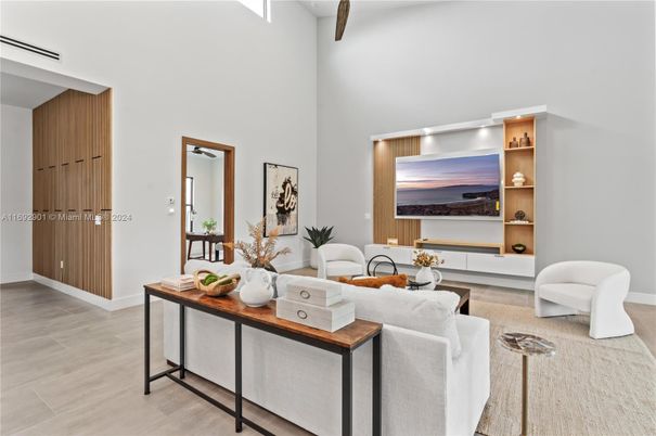 Interior, Living room, Wooden Beams