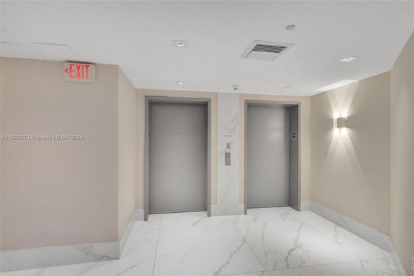 Elevator, Interior, Marble, Recessed Lighting