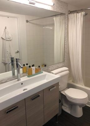 Bathroom, Dual Sink Vanities, Interior, Wood Texture Flooring