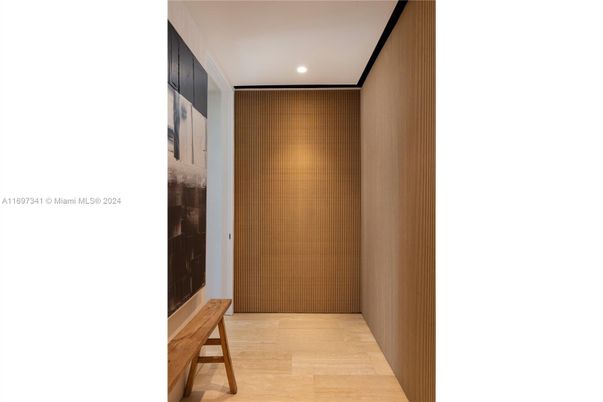 Interior, Recessed Lighting, Wood Texture Flooring, Wooden Walls