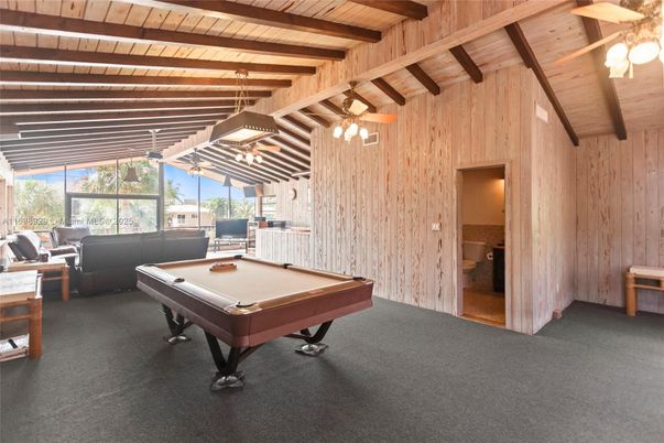 Billiard Table, Game Room, Interior, Wooden Beams, Wooden Ceilings, Wooden Walls