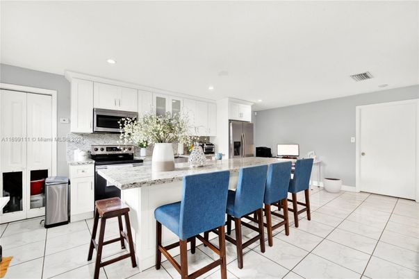 Interior, Kitchen, Marble, Recessed Lighting, Stainless Steel Appliances