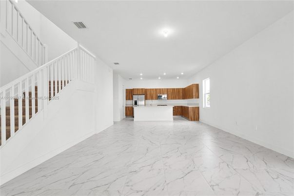 Interior, Kitchen, Marble, Recessed Lighting, Stainless Steel Appliances