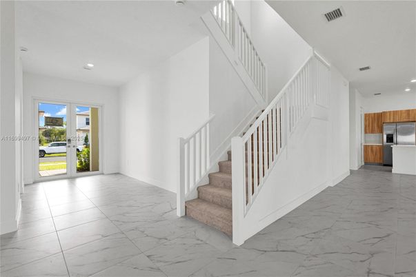Interior, Kitchen, Marble, Recessed Lighting, Stainless Steel Appliances