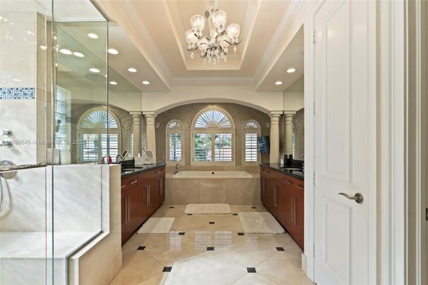 Bathroom, Chandelier, Interior, Recessed Lighting