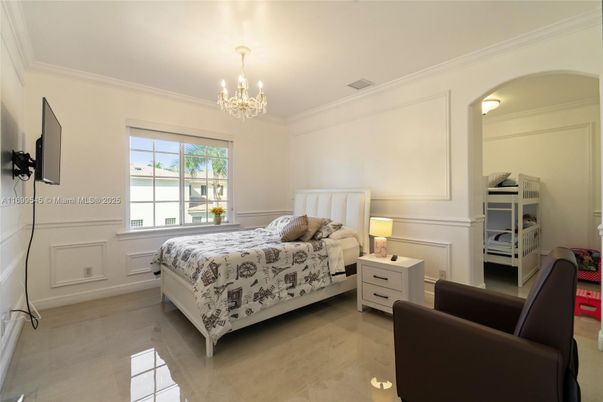 Bedroom, Chandelier, Interior