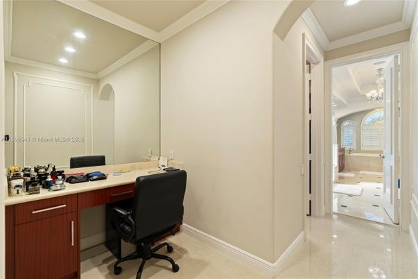 Chandelier, Home Office, Interior, Recessed Lighting