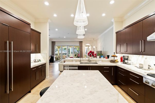 Interior, Kitchen, Living room, Pendant Lights, Recessed Lighting, Stainless Steel Appliances, Wood Texture Flooring
