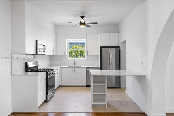 Interior, Kitchen, Stainless Steel Appliances, Wood Texture Flooring