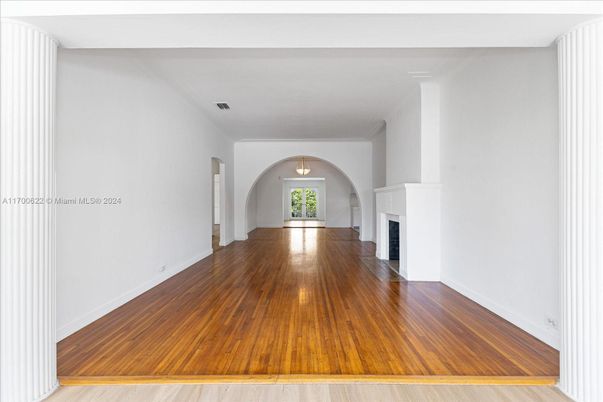 Fireplace, Interior, Pendant Lights, Wood Texture Flooring