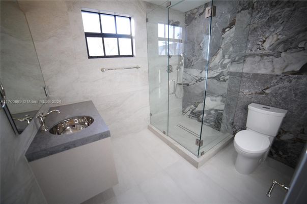 Bathroom, Glass Shower, Interior, Marble Walls