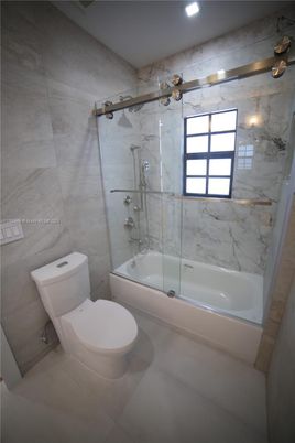 Bathroom, Glass Shower, Interior, Marble Walls, Recessed Lighting