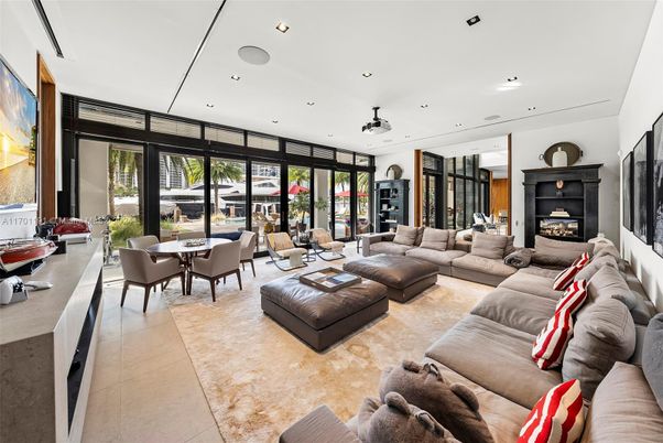 Dining room, Fireplace, Interior, Living room, Recessed Lighting