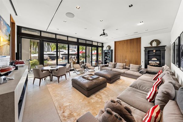 Dining room, Fireplace, Interior, Living room, Recessed Lighting