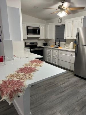 Interior, Kitchen, Stainless Steel Appliances, Wood Texture Flooring