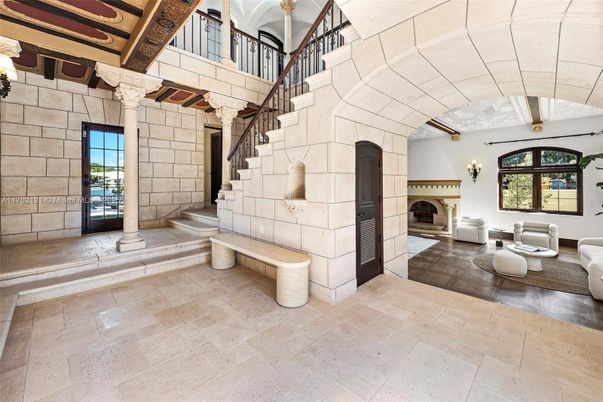 Chandelier, Fireplace, Interior, Wooden Beams