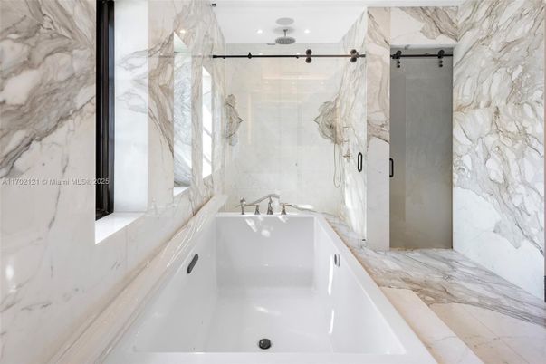 Bathroom, Glass Shower, Interior, Marble, Marble Walls