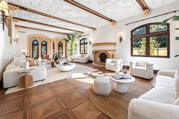Fireplace, Interior, Living room, Wooden Beams, Wood Texture Flooring