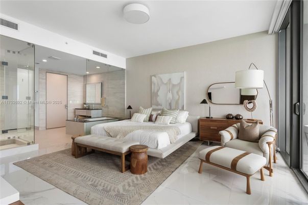 Bathroom, Bedroom, Glass Shower, Interior, Marble, Recessed Lighting