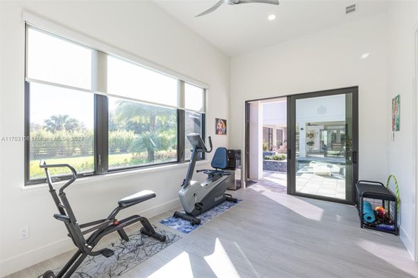 Fitness Equipment, Interior, Recessed Lighting, Wood Texture Flooring