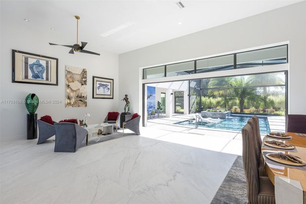 Interior, Living room, Marble, Pool, Recessed Lighting