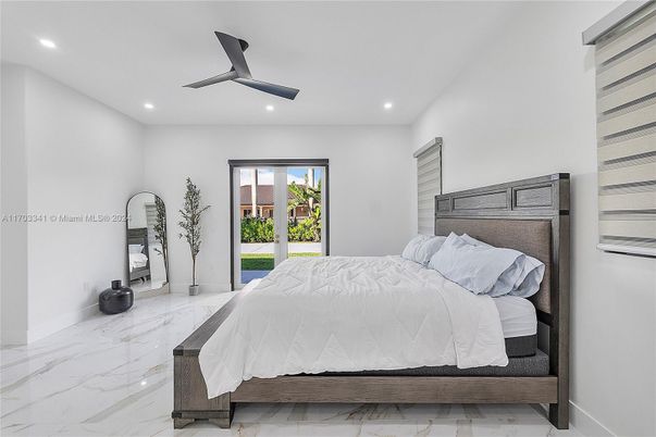 Bedroom, Interior, Marble, Recessed Lighting