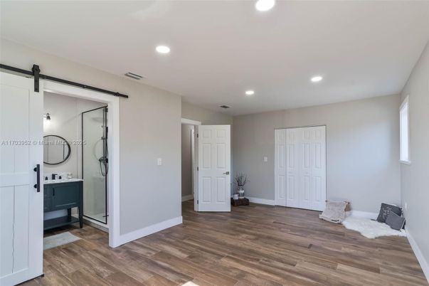 Bathroom, Interior, Recessed Lighting, Wood Texture Flooring