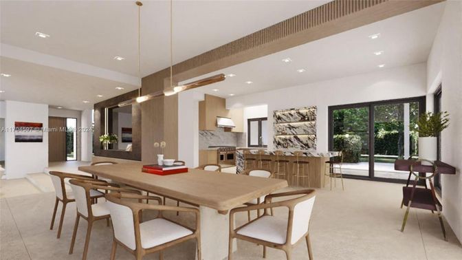 Dining room, Interior, Kitchen, Pendant Lights, Recessed Lighting