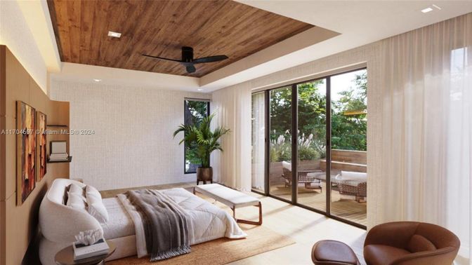 Bedroom, Interior, Recessed Lighting, Wooden Ceilings, Wood Texture Flooring