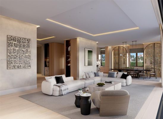 Dining room, Interior, Living room, Pendant Lights, Recessed Lighting, Wood Texture Flooring