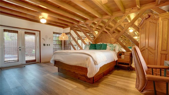Bedroom, Interior, Wooden Beams, Wooden Ceilings, Wood Texture Flooring