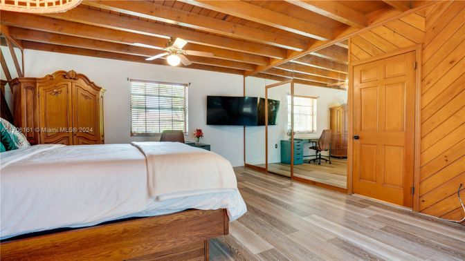 Bedroom, Home Office, Interior, Wooden Beams, Wooden Ceilings, Wood Texture Flooring, Wooden Walls