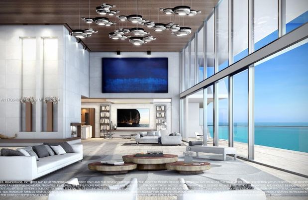 Fireplace, Interior, Living room, Pendant Lights, Water, Wooden Ceilings