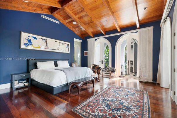 Bedroom, Interior, Recessed Lighting, Wooden Beams, Wooden Ceilings, Wood Texture Flooring