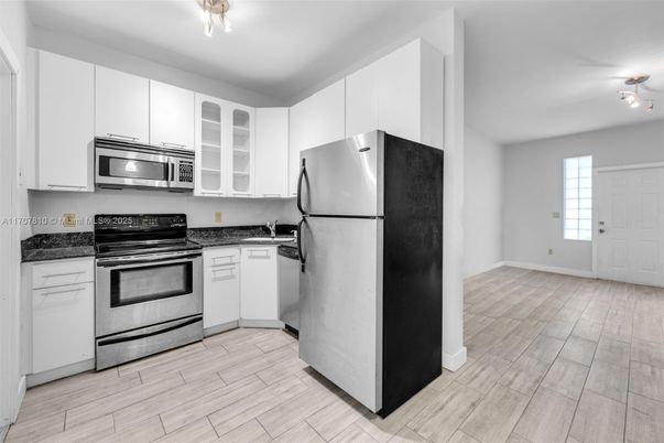 Interior, Kitchen, Stainless Steel Appliances, Wood Texture Flooring