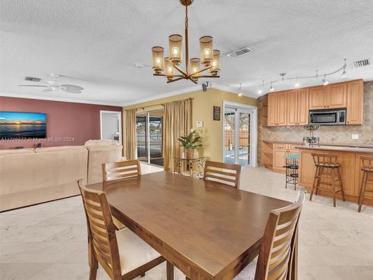 Dining room, Interior, Kitchen, Living room, Marble, Pendant Lights