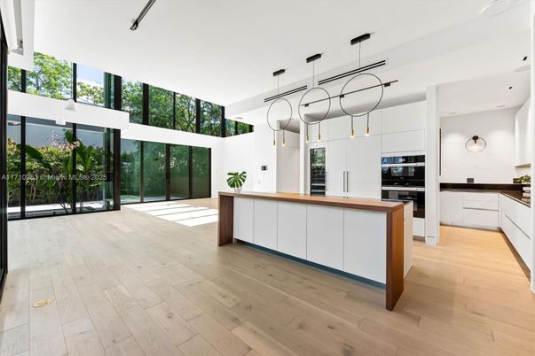 Interior, Kitchen, Pendant Lights, Stainless Steel Appliances, Wood Texture Flooring
