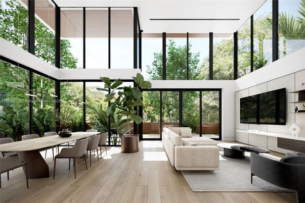 Dining room, Interior, Living room, Sun Room, Wood Texture Flooring